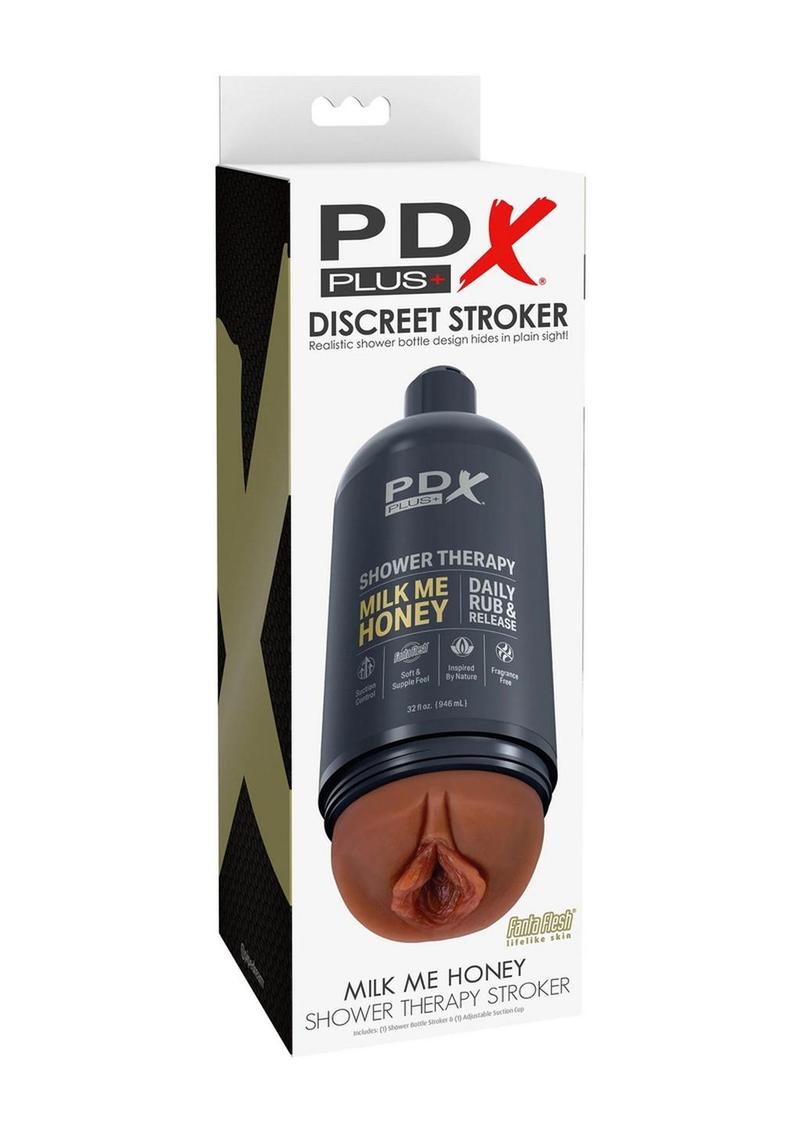 PDX Plus Shower Therapy Milk Me Honey Discreet Stroker - Chocolate