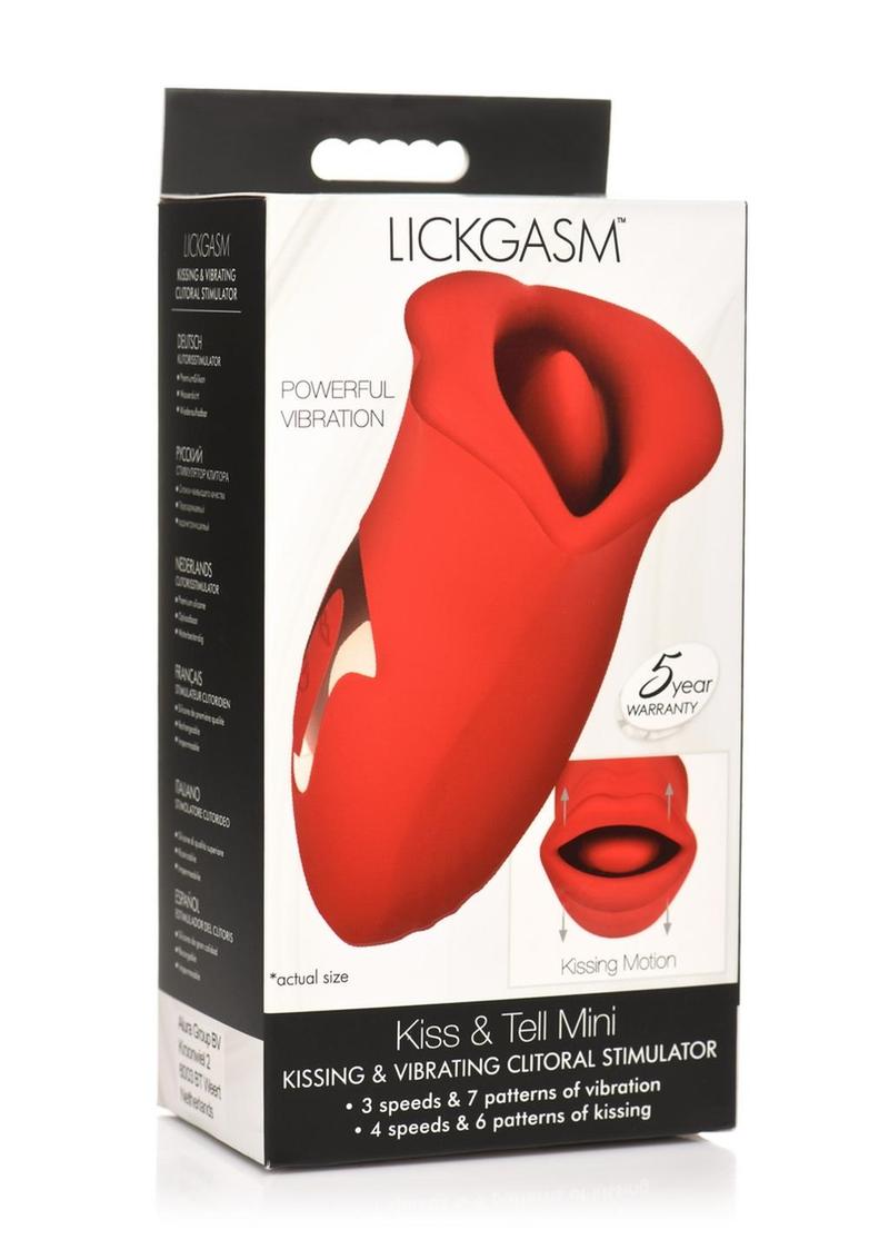 Lickgasm Kiss and Tell Mini Kissing Vibrating Rechargeable Silicone Clitoral Stimulator - Red