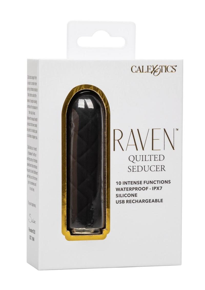 Raven Quilted Seducer Rechargeable Silicone Bullet - Black