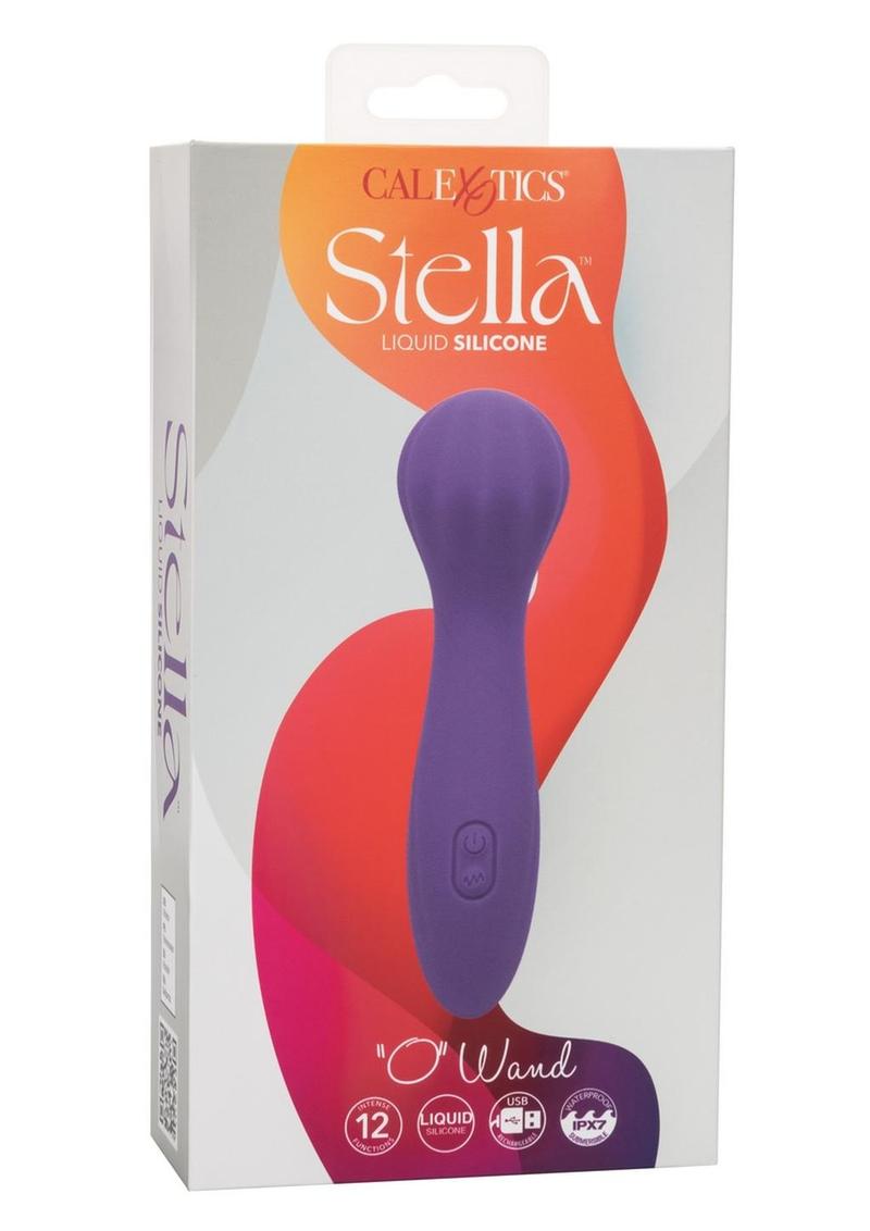 Stella Liquid Silicone O Wand Rechargeable Silicone Vibrator - Purple