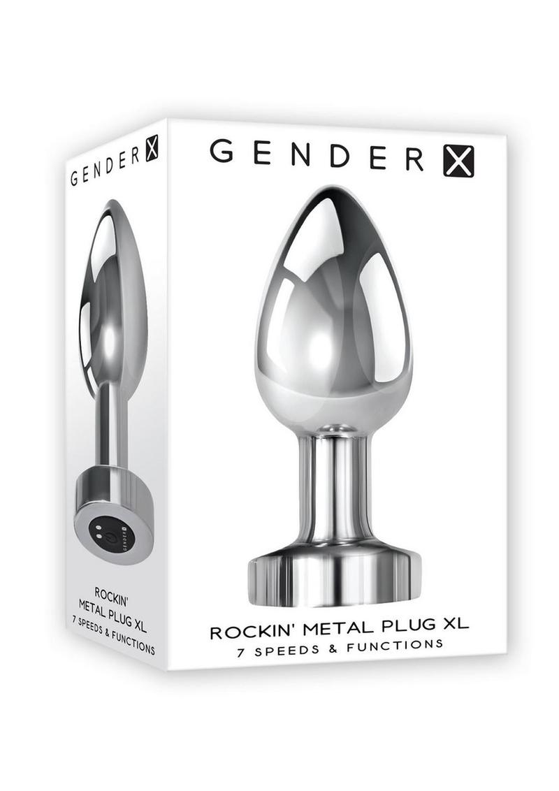 Gender X Rockin Rechargeable Metal XL Plug - Silver