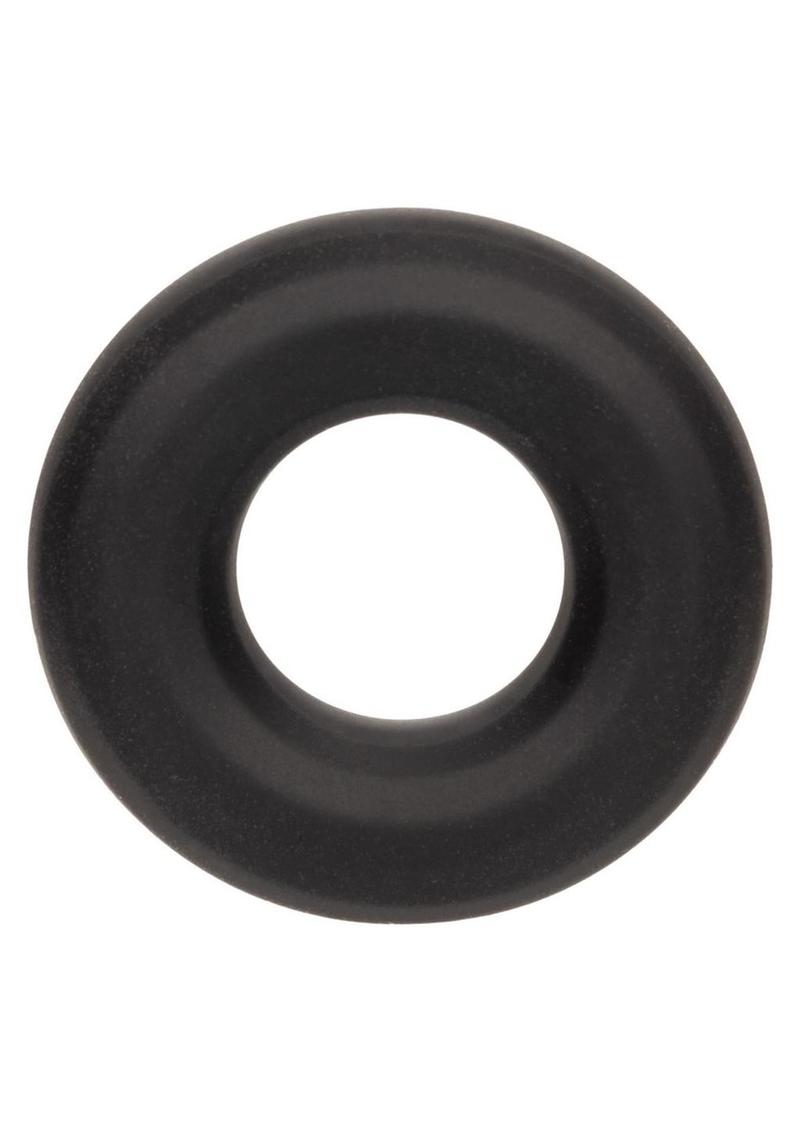 Alpha Liquid Silicone Prolong Cock Ring - Medium - Black