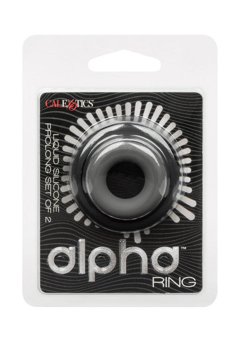 Alpha Liquid Silicone Prolong Cock Ring (2 Piece Set) - Assorted