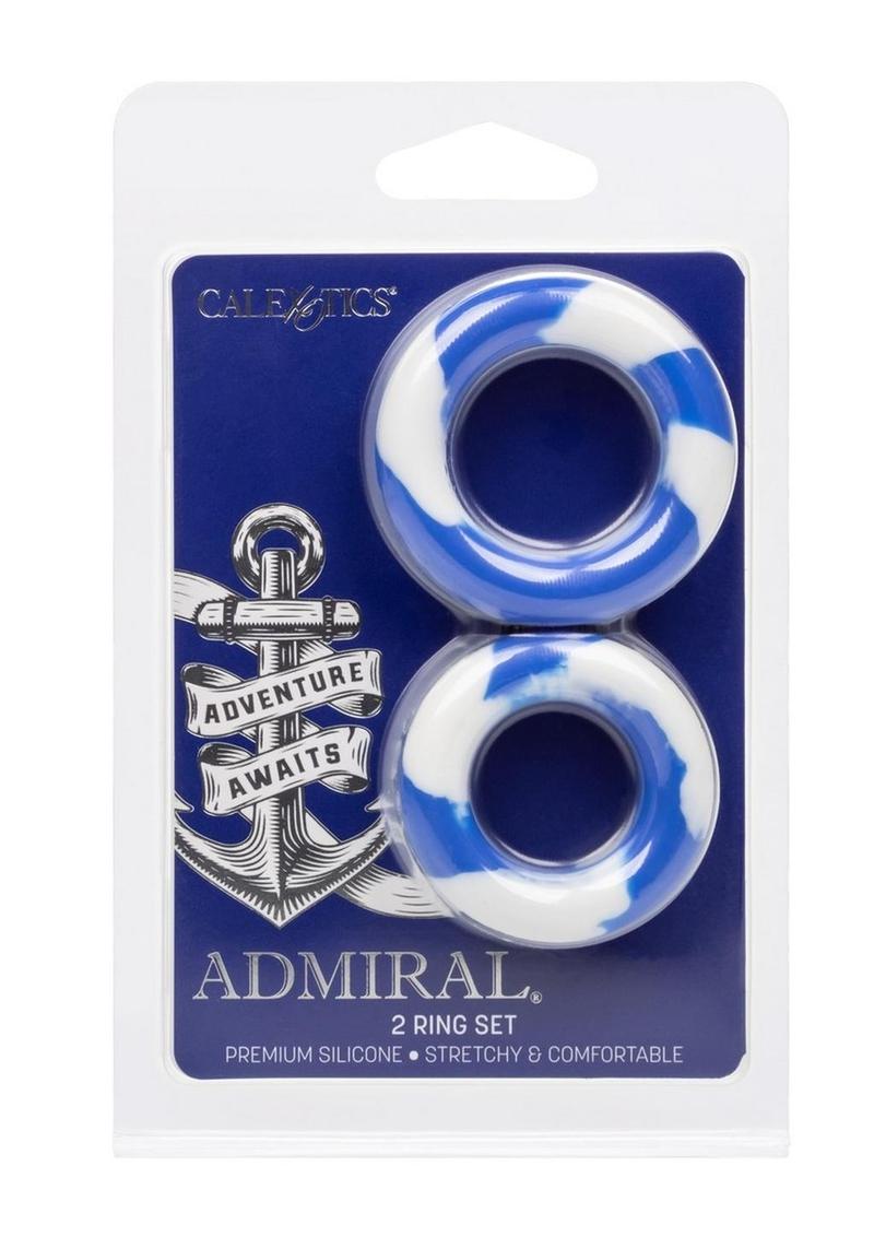 Admiral Silicone Cock Ring (2 Piece Set) - Multicolor