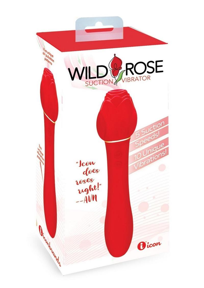 Wild Rose Rechargeable Silicone Suction + Vibrator - Red