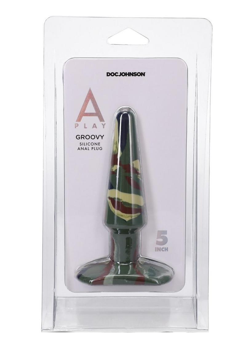 A-Play Groovy Silicone Anal Plug 5in - Green