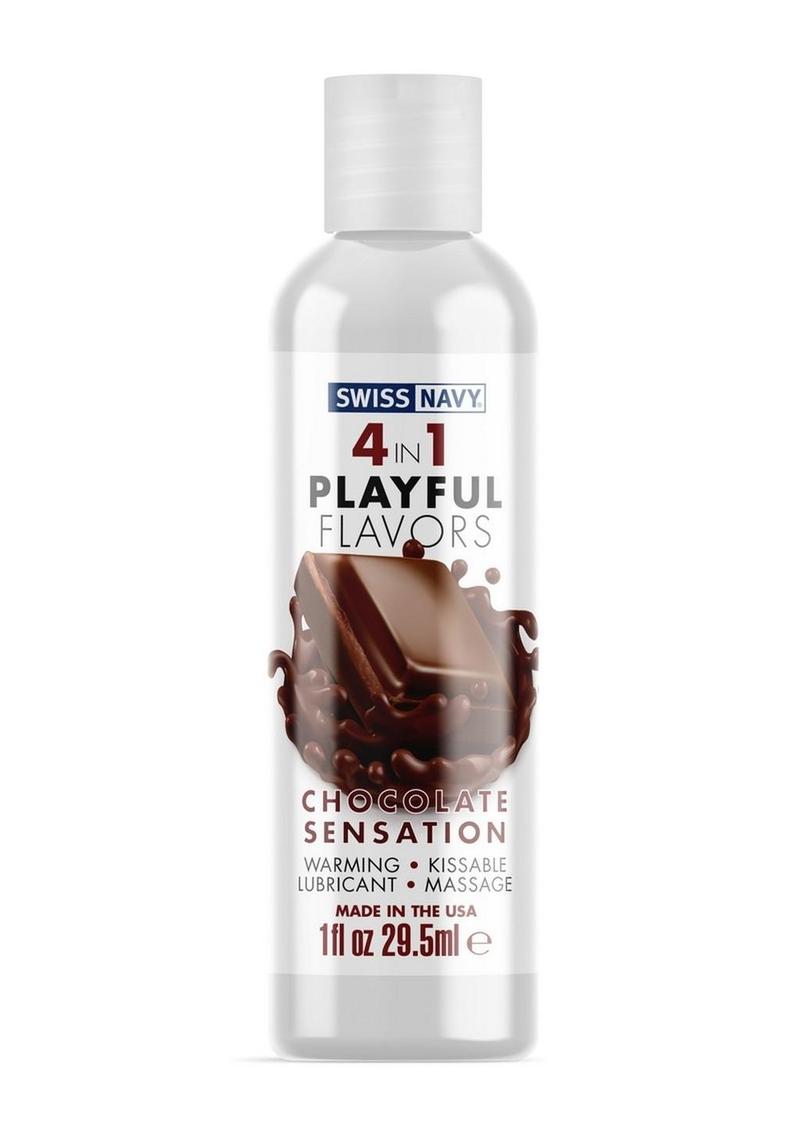 Swiss Navy 4 In 1 Flavored Lubricant 1oz - Chocolate Sensation