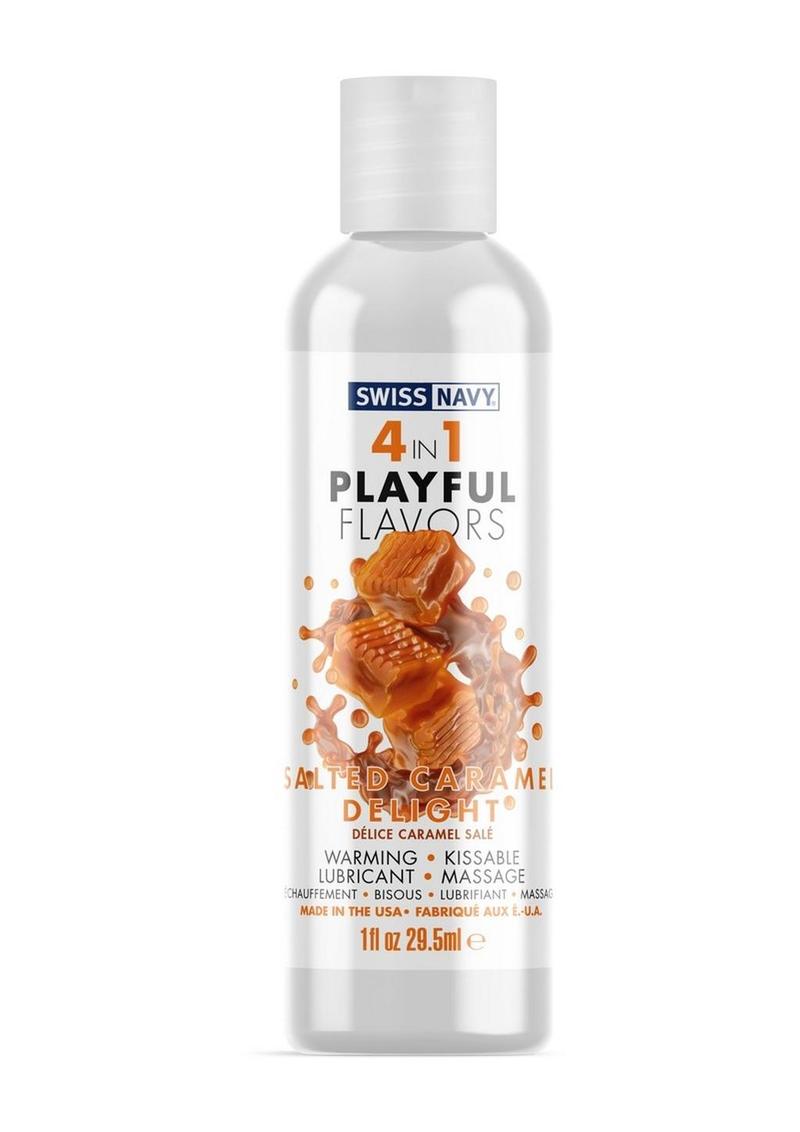 Swiss Navy 4 In 1 Flavored Lubricant 1oz - Salted Caramel Delight