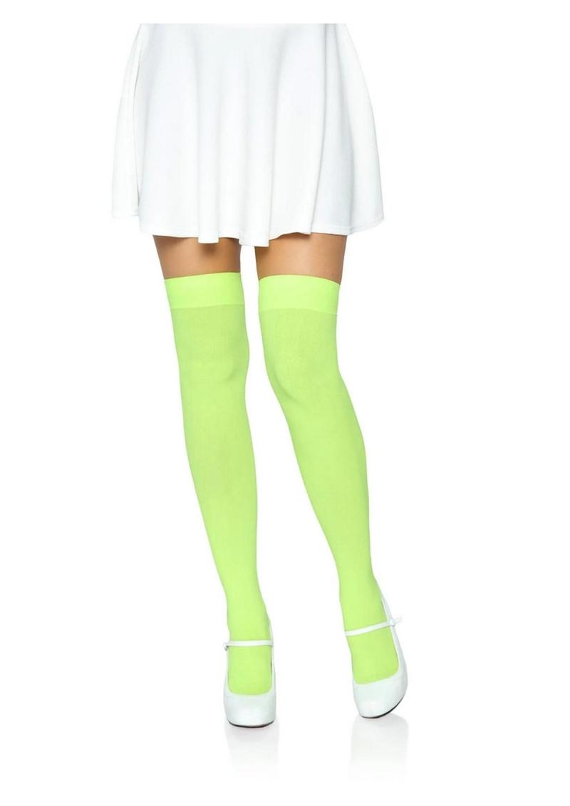 Leg Avenue Nylon Over The Knee - O/S - Neon Green