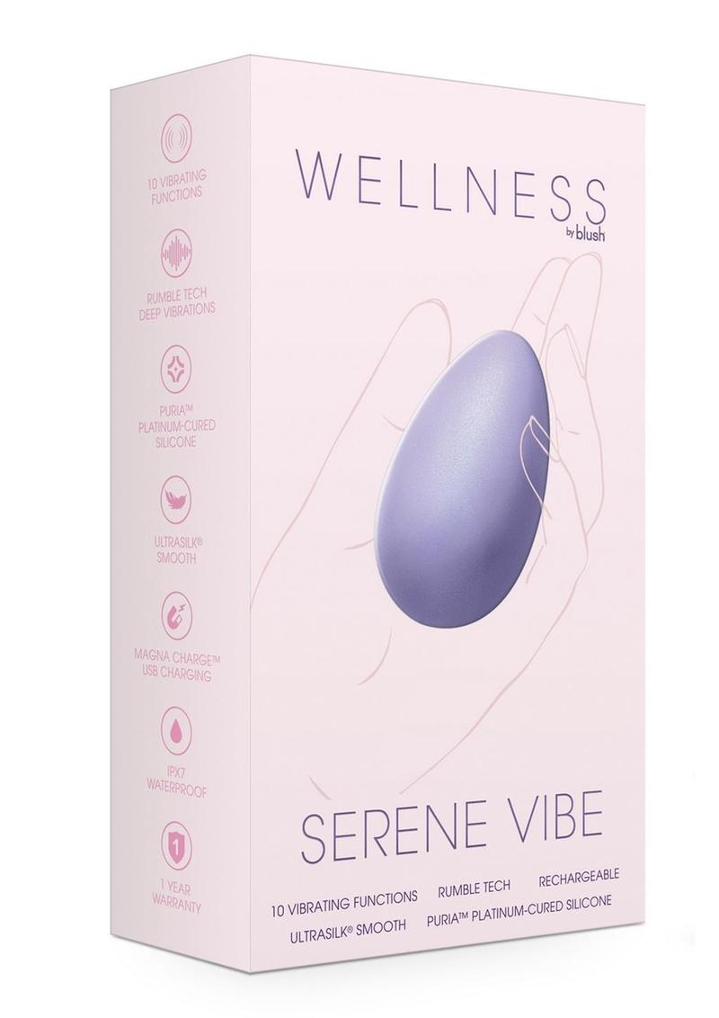 Wellness Serene Vibe Rechargeable Silicone Vibrating Egg with Remote - Lavender