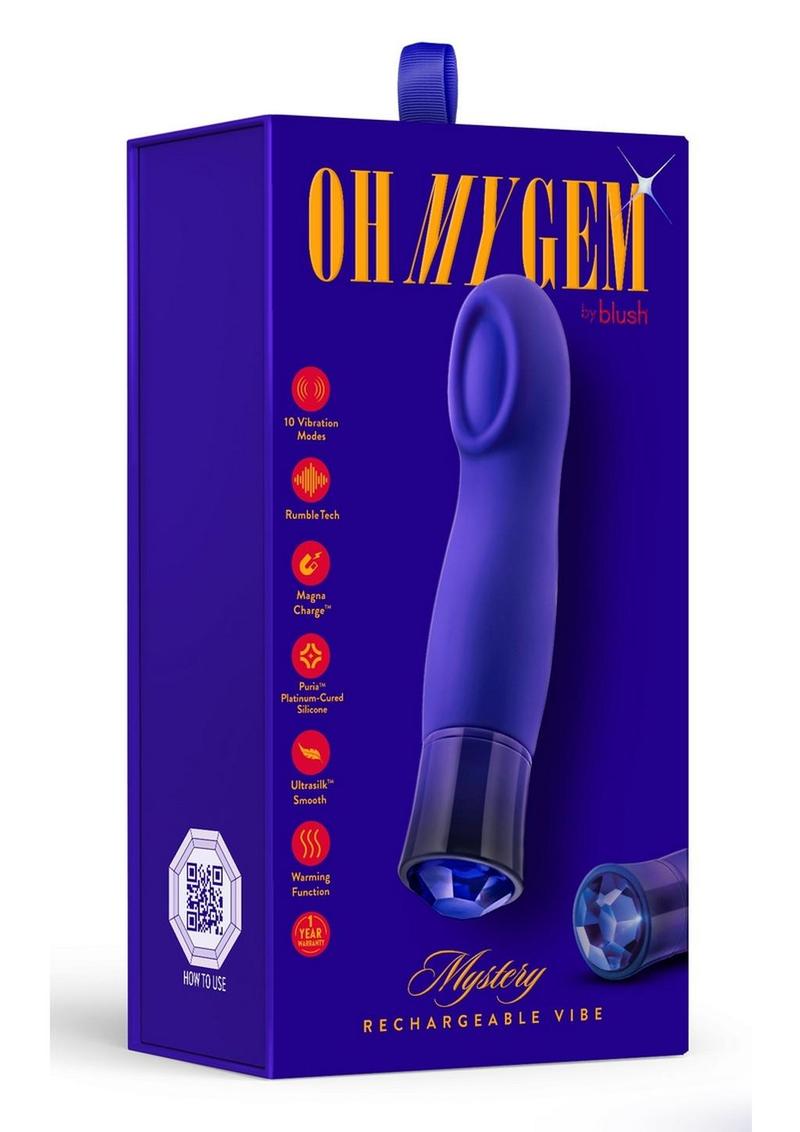 Oh My Gem Mystery Rechargeable Silicone G-Spot Vibrator - Sapphire