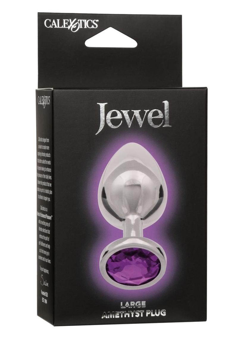 Jewel Amethyst Aluminum Anal Plug - Large - Purple