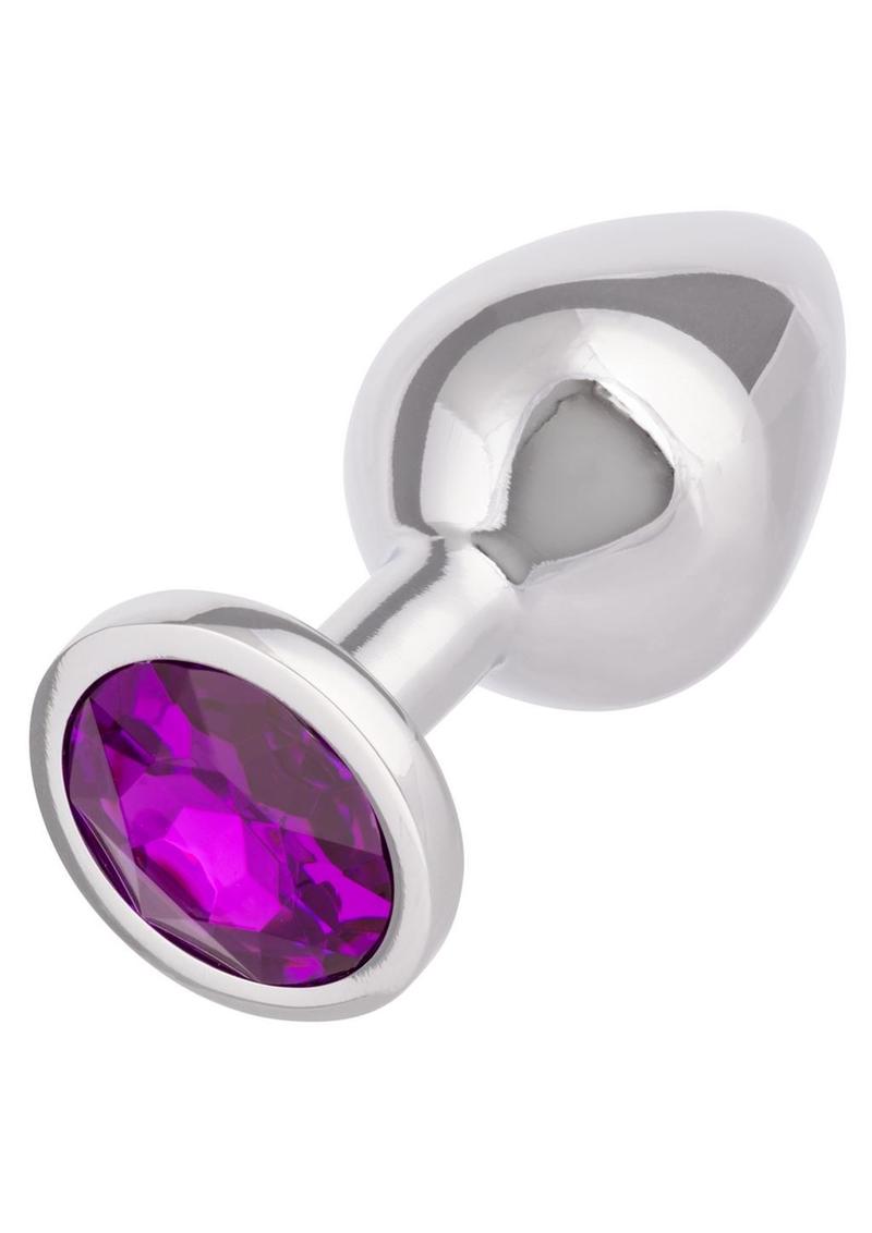 Jewel Amethyst Aluminum Anal Plug - Large - Purple