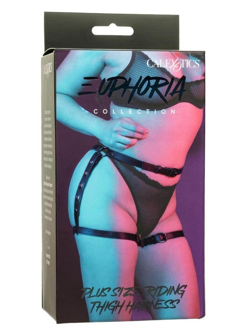Euphoria Collection Riding Thigh Harness - Plus Size - Black