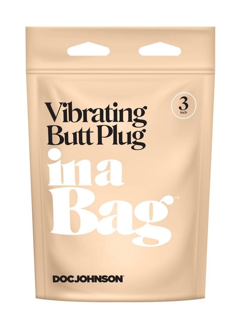 In a Bag Silicone Vibrating Butt Plug 3in - Black