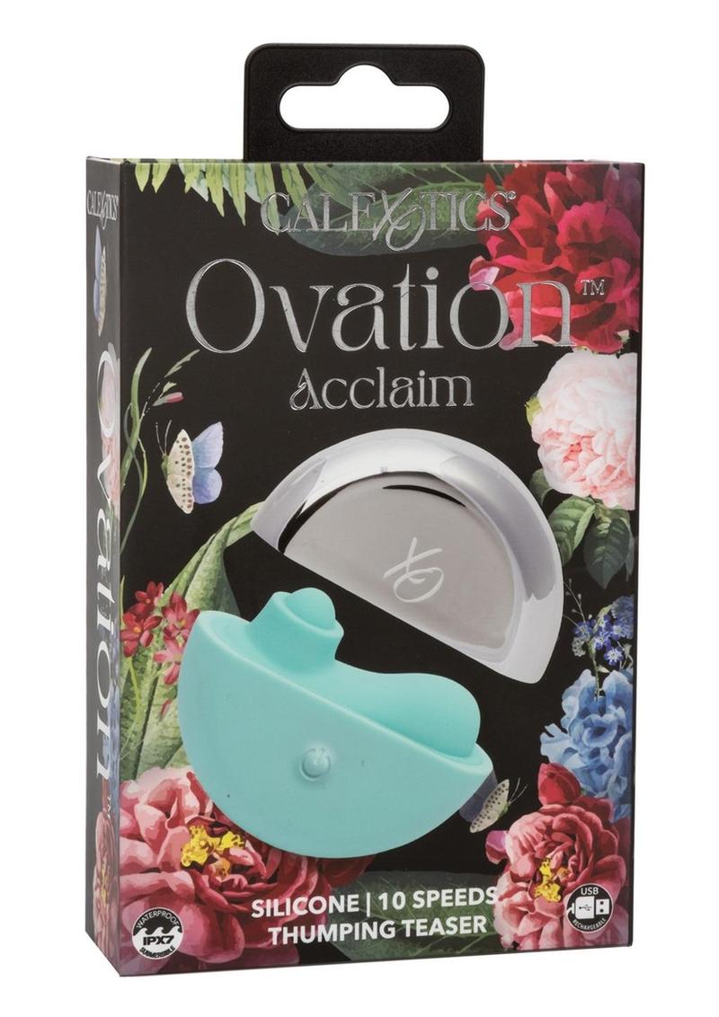 Ovation Acclaim Rechargeable Silicone Thumping Clitoral Stimulator - Blue