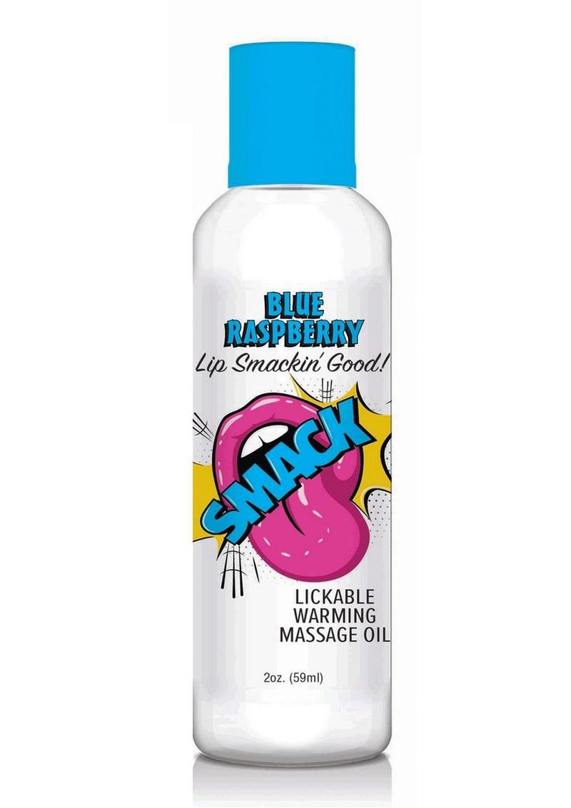 Smack Lickable Massage Oil 2oz - Blue Raspberry