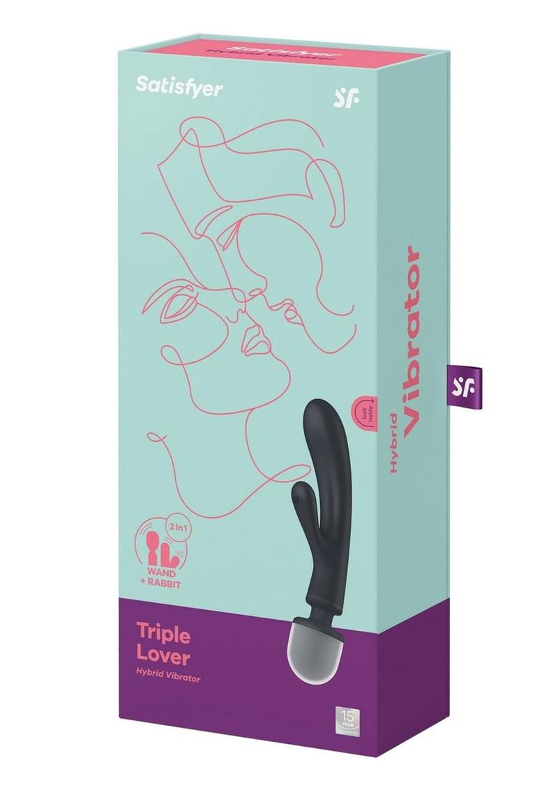 Satisfyer Triple Lover Rechargeable Silicone Rabbit Vibrator - Grey