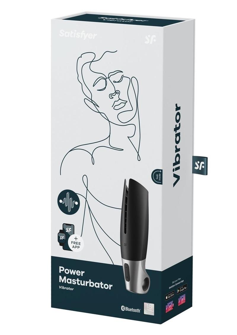 Satisfyer Power Masturbator Rechargeable Silicone Stroker - Black