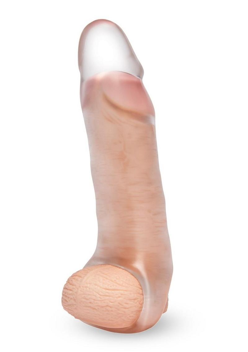 Size Up Girthy Clear View Penis Extender with Ball Loop 2in