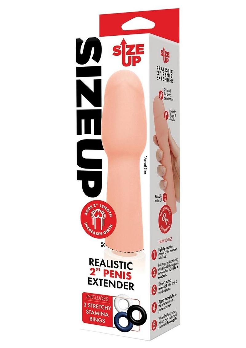 Size Up Extra Realistic Penis Extender 2in - Vanilla