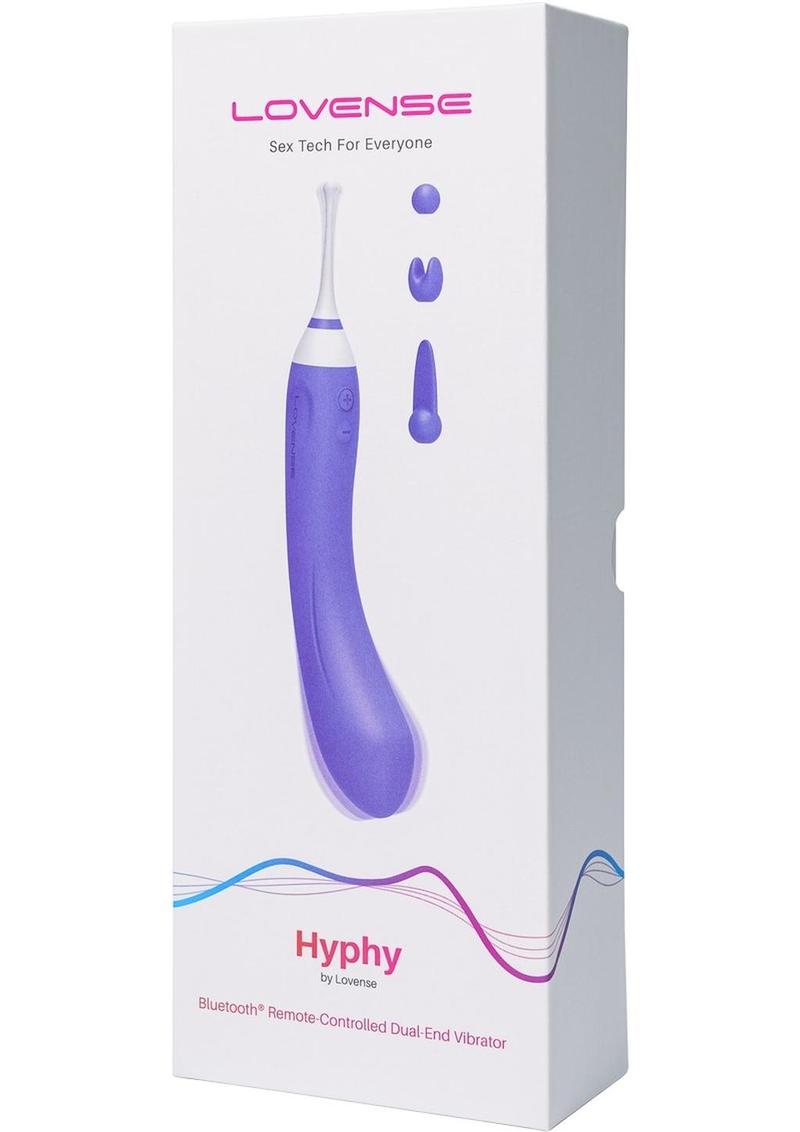 Lovense Hyphy Remote Controlled Silicone Dual End Vibrator - Purple