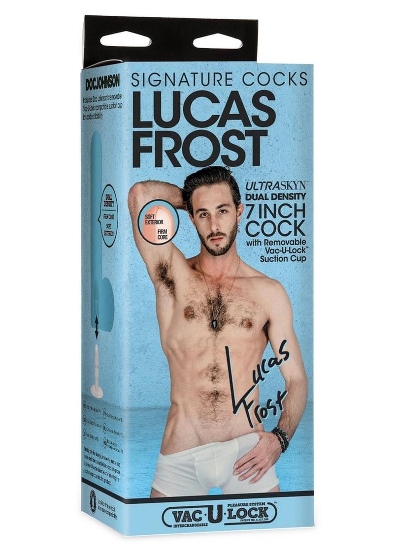 Signature Cocks Ultraskyn Lucas Frost Dildo with Removable Suction Cup 7in - Vanilla