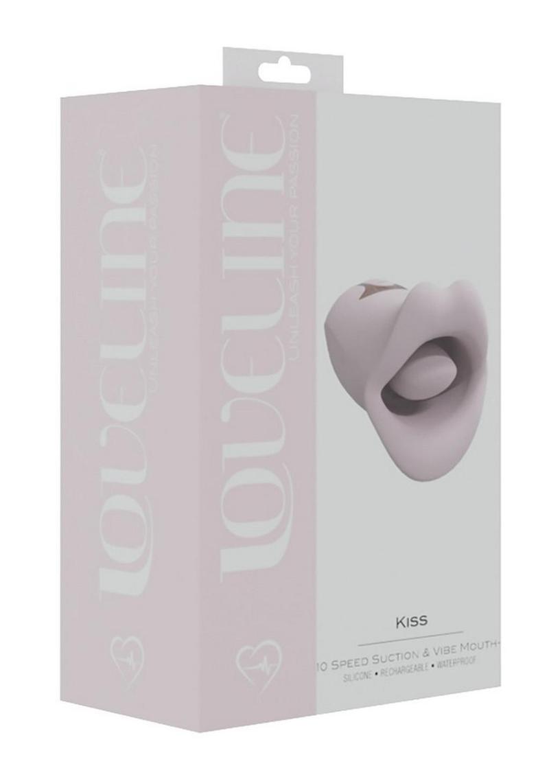 LoveLine Kiss 10 Speed Silicone Rechargeable Suction and Vibrating Mouth - Pink