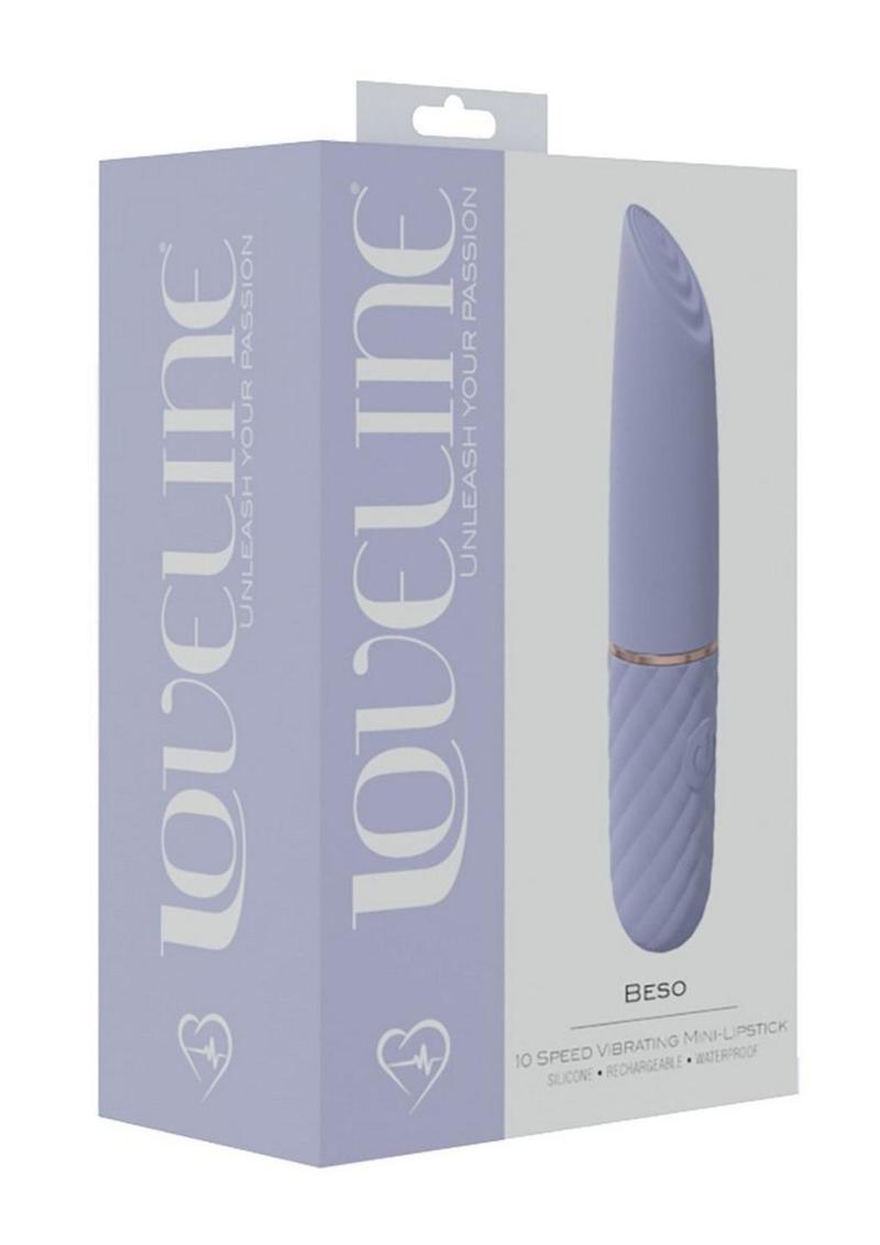 LoveLine Beso Silicone Rechargeable 10 Speed Mini Lipstick Vibrator - Lavender