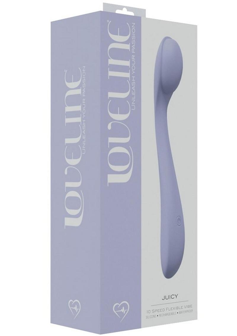 LoveLine Juicy Silicone Rechargeable 10 Speed Flexible Vibrator - Lavender
