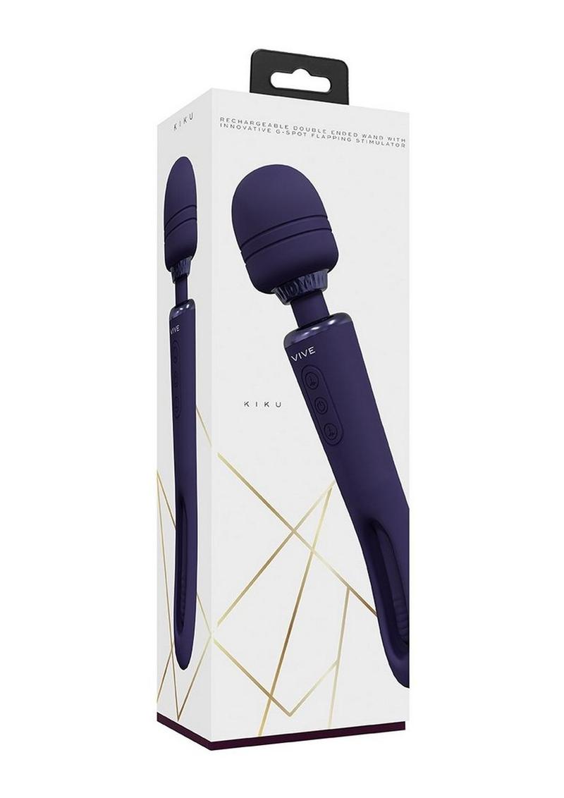Vive Kiku Rechargeable Double Ended Wand with G-Spot Stimulator - Purple