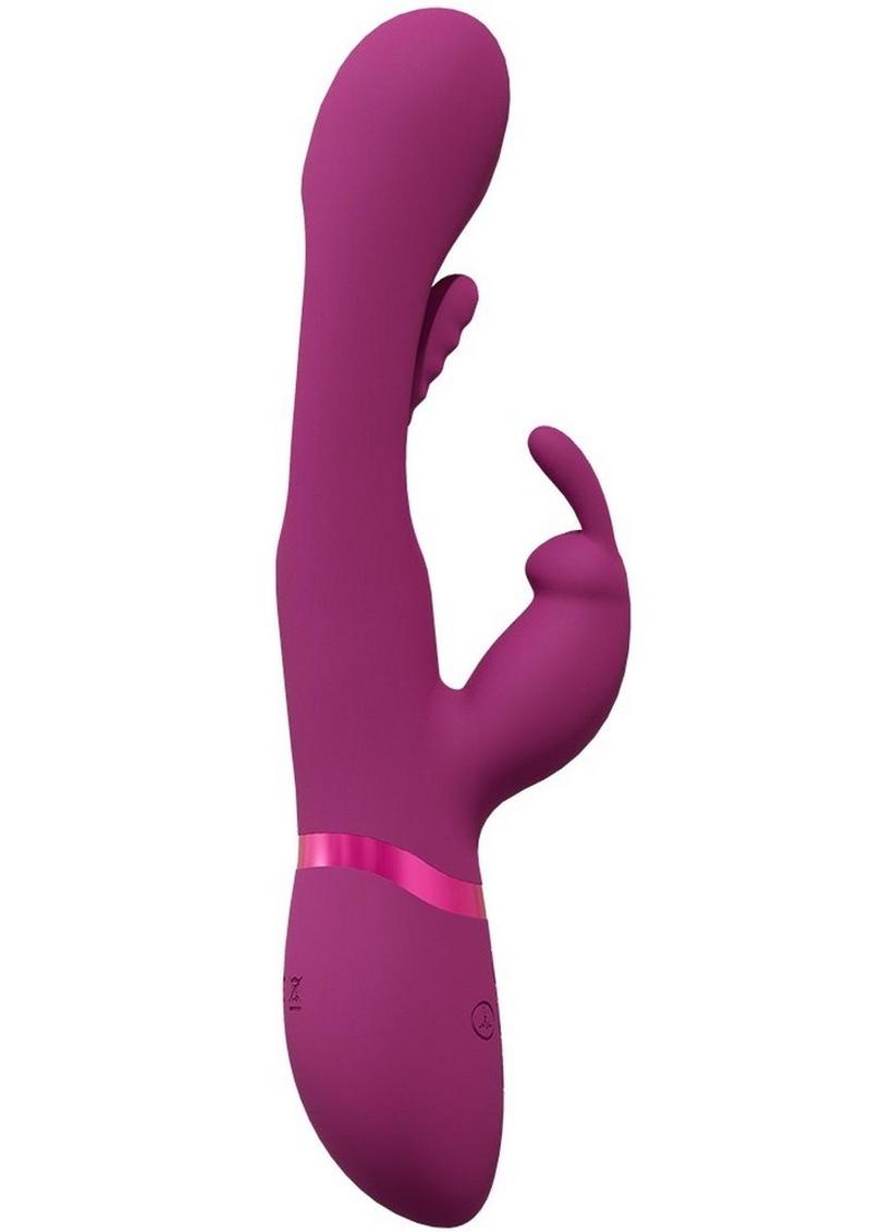 Vive Mika Rechargeable Triple Motor Vibrating Rabbit with G-Spot Stimulator - Pink