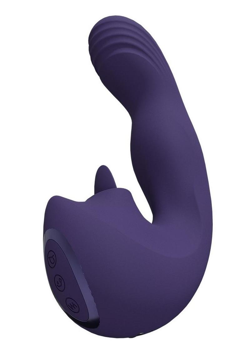 Vive Yuki Rechargeable Dual Motor G-Spot Vibrator with Massaging Beads - Purple