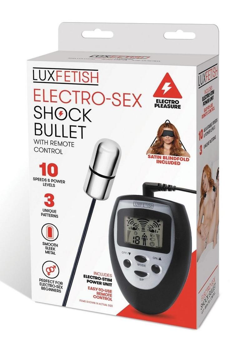 Lux Fetish Electro Sex Shock Bullet with Remote Control - Black
