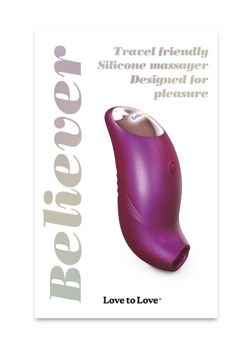 Love to Love Believer Rechargeable Silicone Clitoral Stimulator - Iridescent Berry Pink