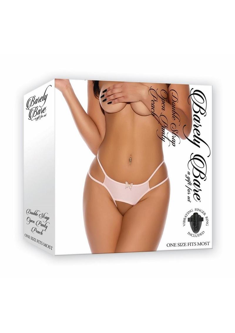 Barely Bare Double Strap Open Panty - O/S - Peach