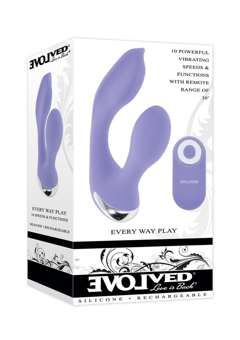 Every Way Play Rechargeable Silicone Wearable Vibrator with Remote Control - Purple