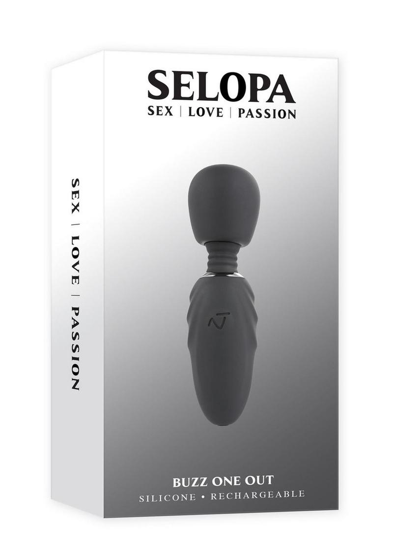 Selopa Buzz One Out Rechargeable Silicone Mini Wand - Black