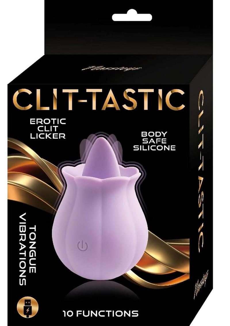 Clit-Tastic Erotic Clit Licker Rechargeable Silicone Clitoral Vibrator - Lavender