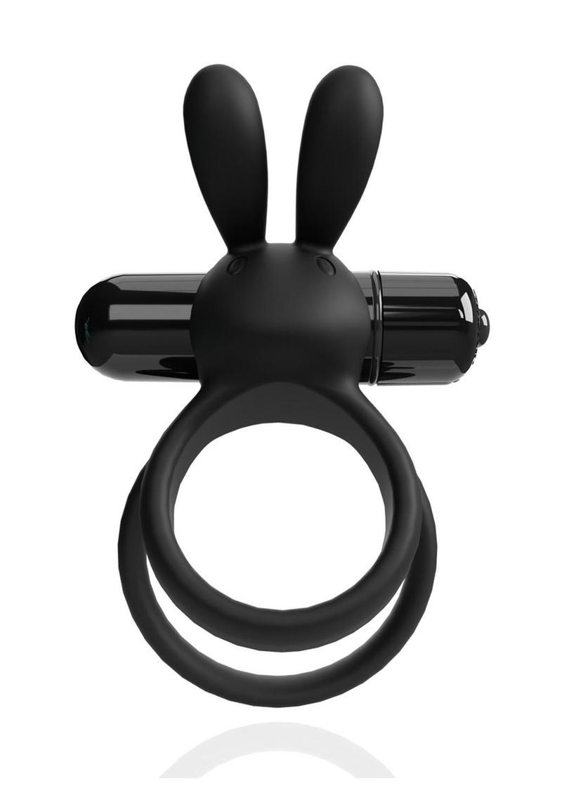 4B Ohare XL Rechargeable Silicone Rabbit Vibrating Cock Ring - Black