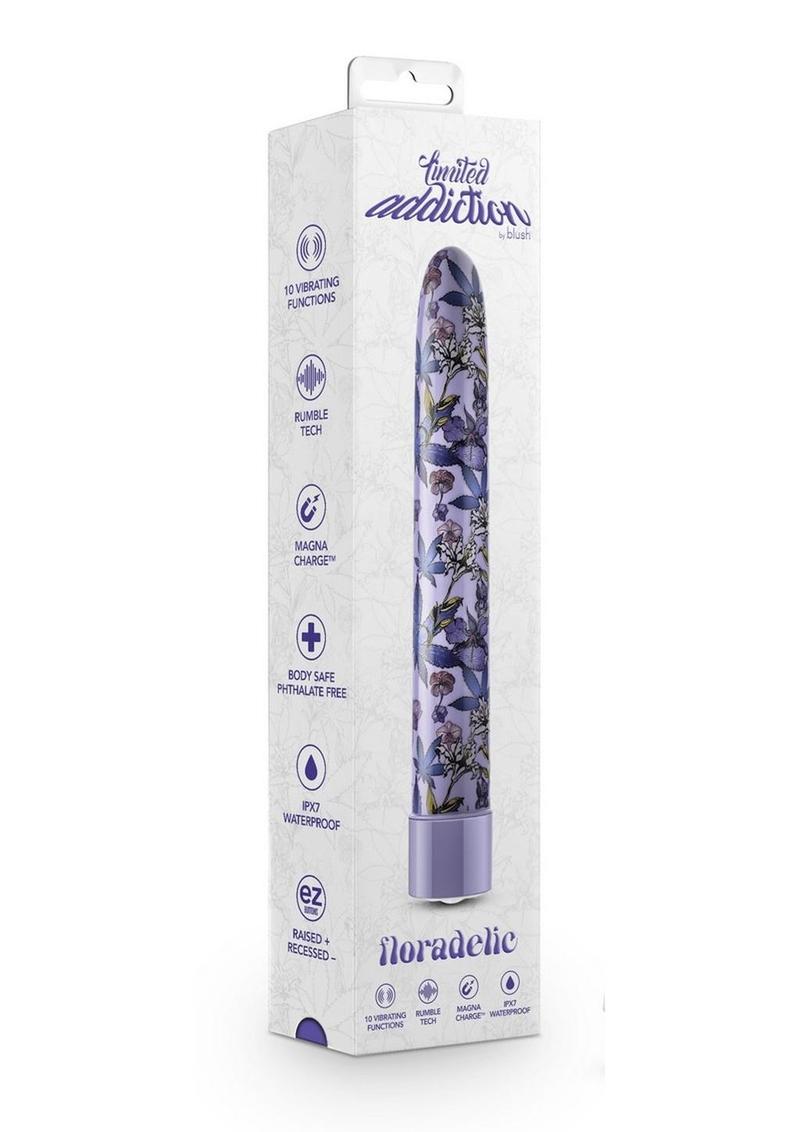 Limited Addiction Floradelic Rechargeable Slimline Vibrator - Purple