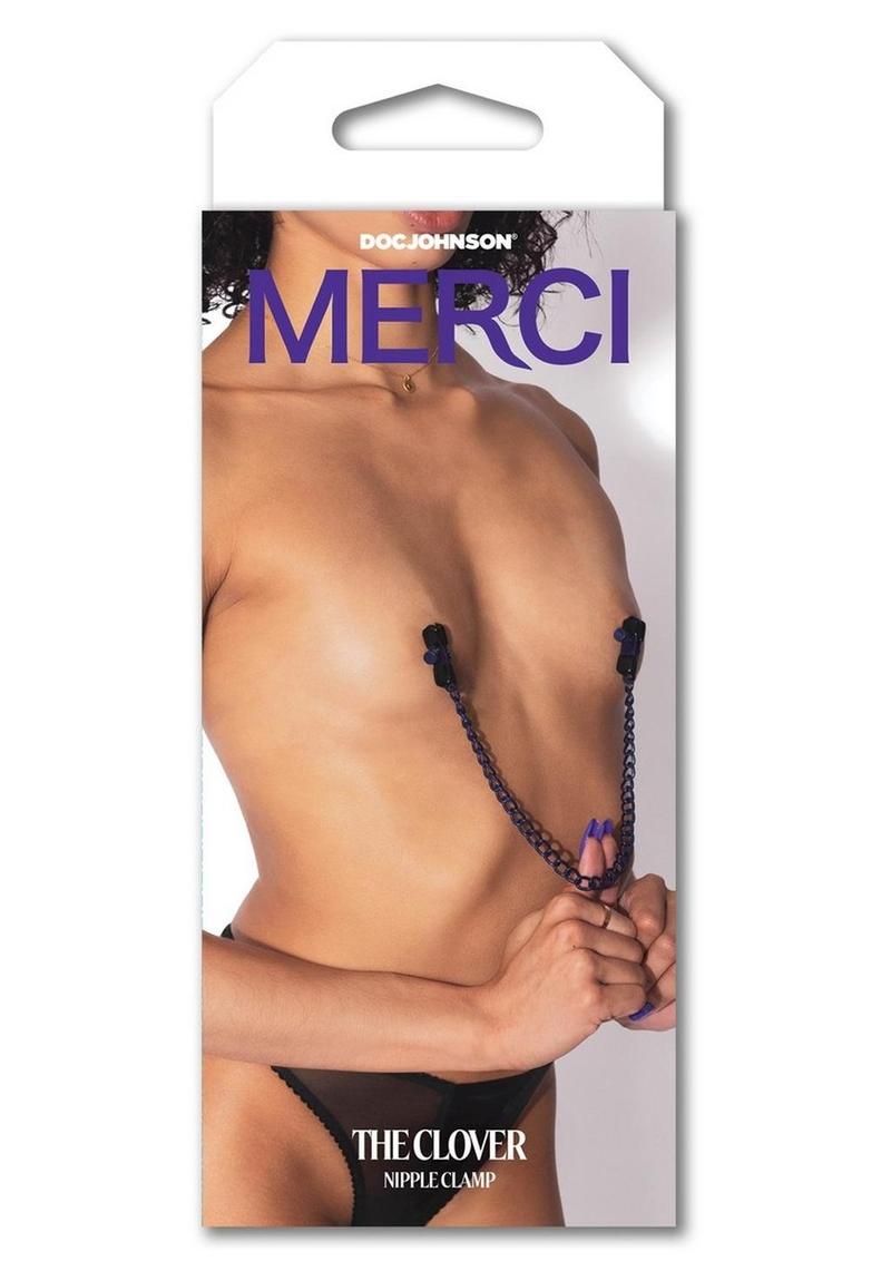 Merci Chained Up Nipple Clamps - Purple