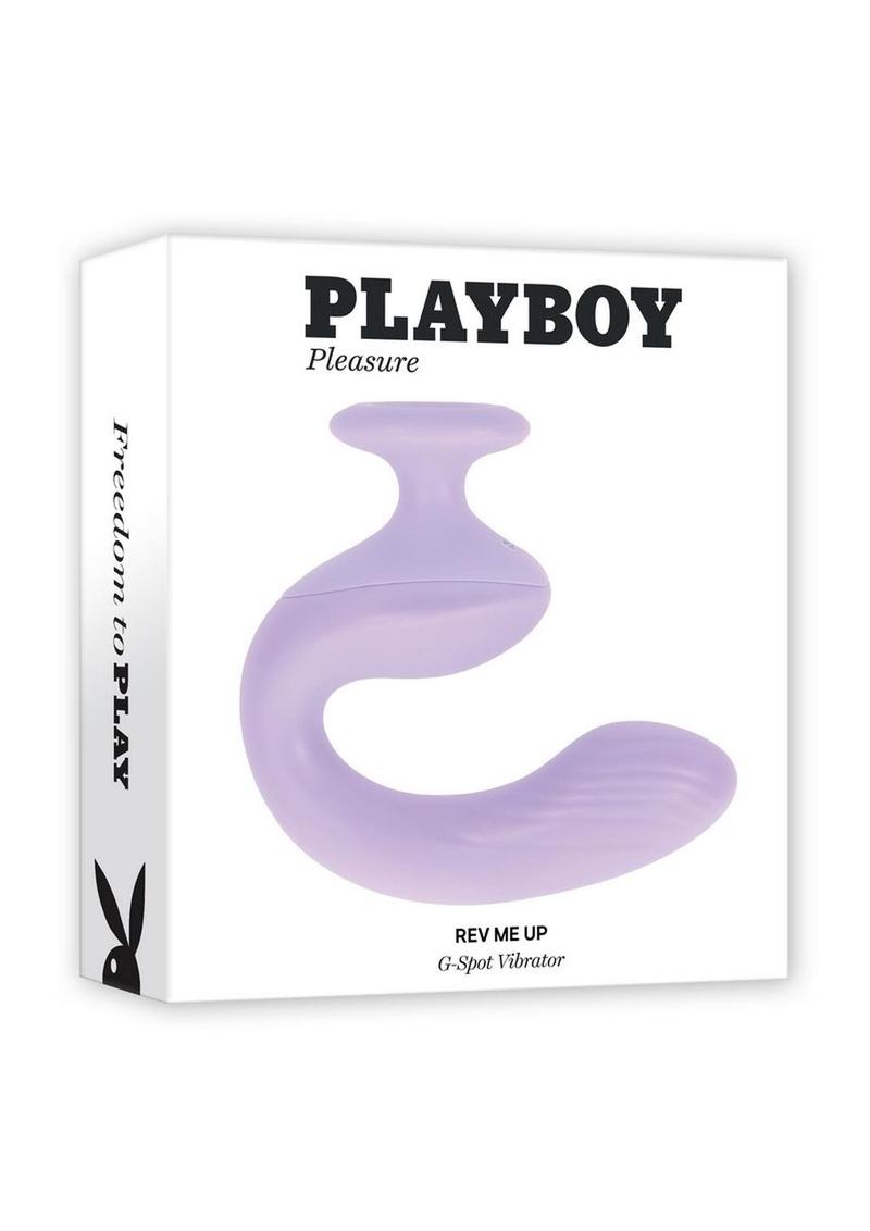 Playboy Rev Me Up Rechargeable Silicone Dual Vibrator with Clitoral Stimulator - Purple