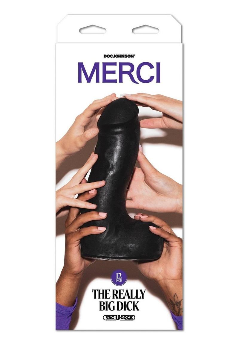 Merci The Really Big Dick with XL Removable Vac-U-Lock Suction Cup - Black