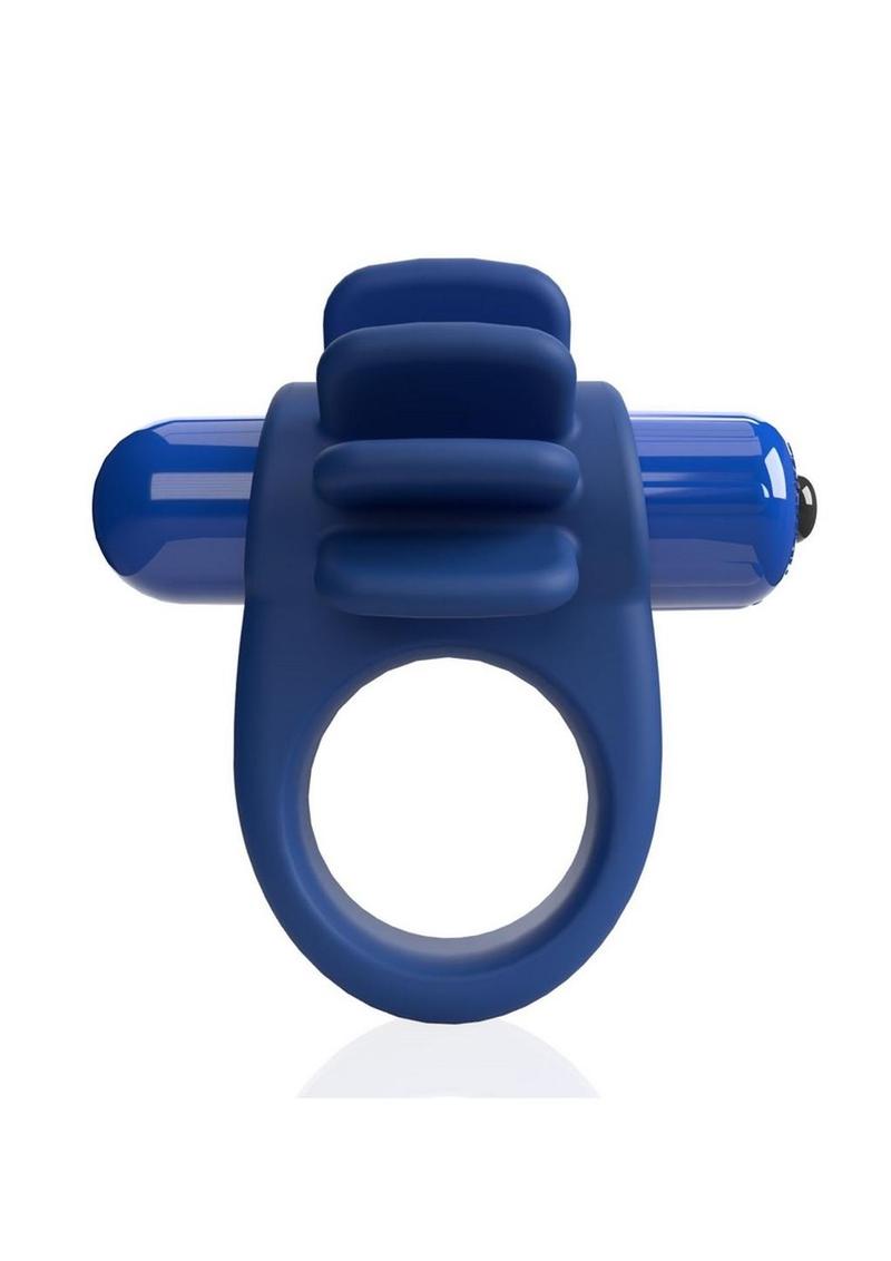 4T Skooch Vibrating Cock Ring with Clitoral Stimulator - Blueberry