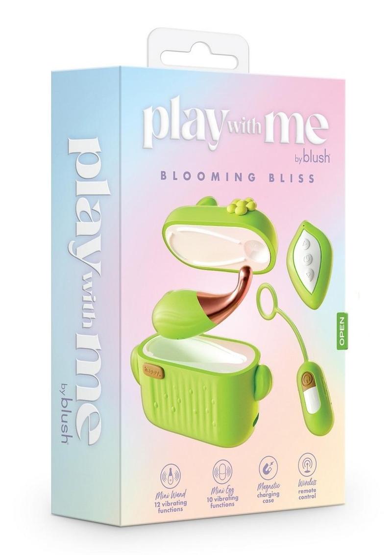 Play with Me Blooming Bliss Rechargeable Silicone Mini Vibrator - Green