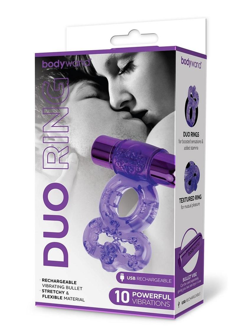 Bodywand Rechargeable Silicone Duo Ring - Purple