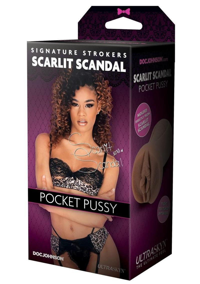 Signature Strokers Scarlet Scandal Ultraskyn Pocket Masturbator - Pussy - Caramel