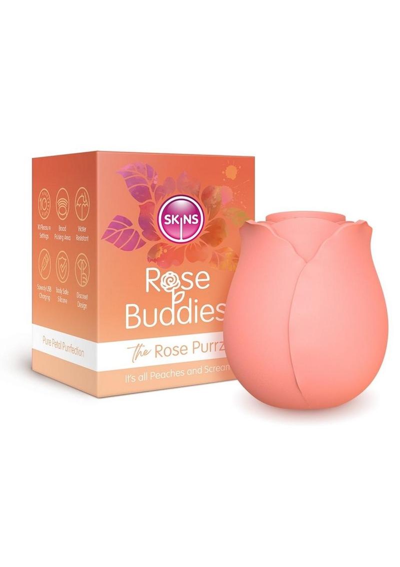 Skins Rose Buddies Rose Purrz Rechargeable Silicone Clitoral Vibrator - Beige