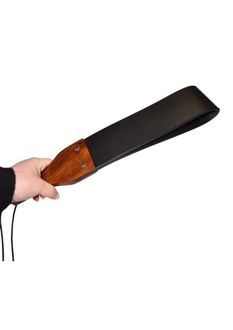 Prowler RED Leather and Wood Flapper Paddle - Black/Brown